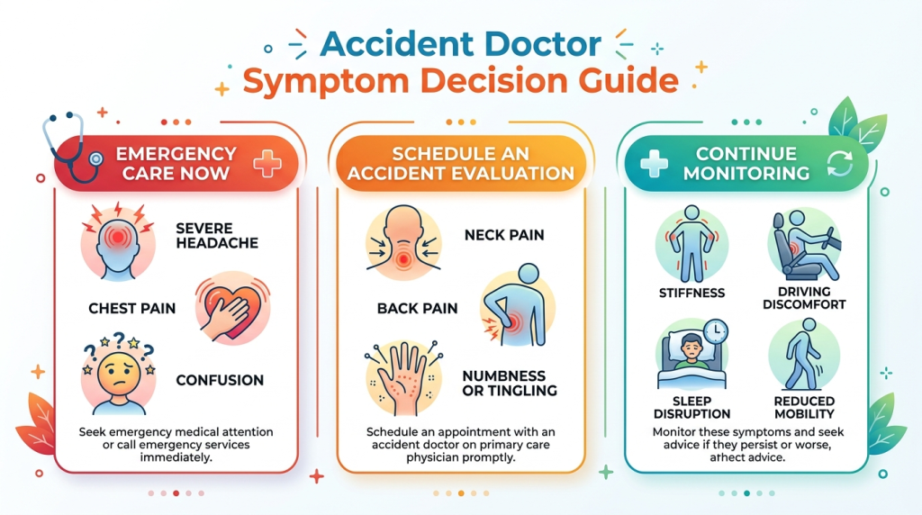 Accident doctor symptom decision guide
