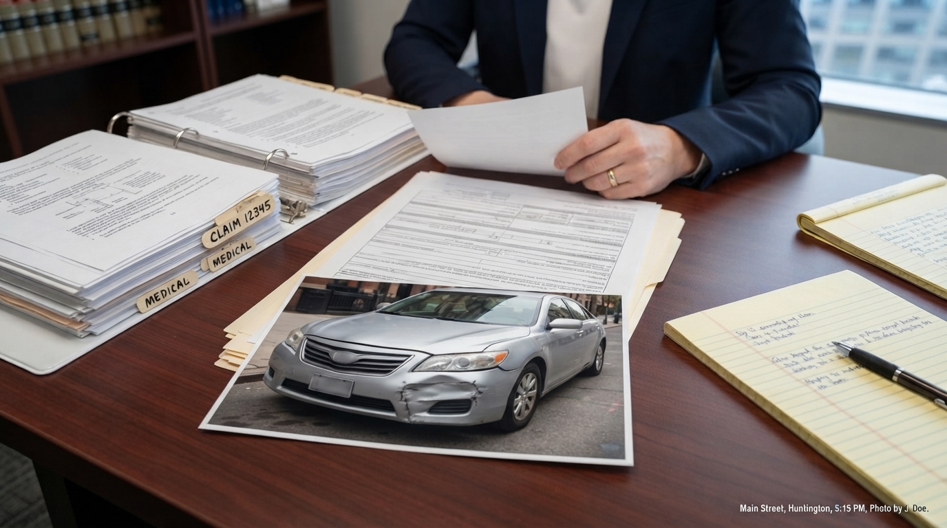 New York no-fault insurance claim documents after a car accident